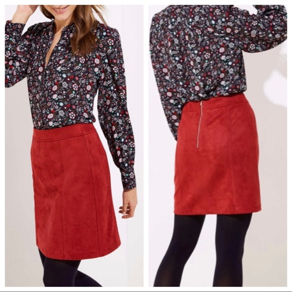 LOFT Dresses & Skirts - Faux Suede Shift Skirt